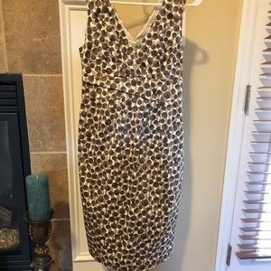 Boden Polka Dot Sheath Dress Cream Brown Classy 4
